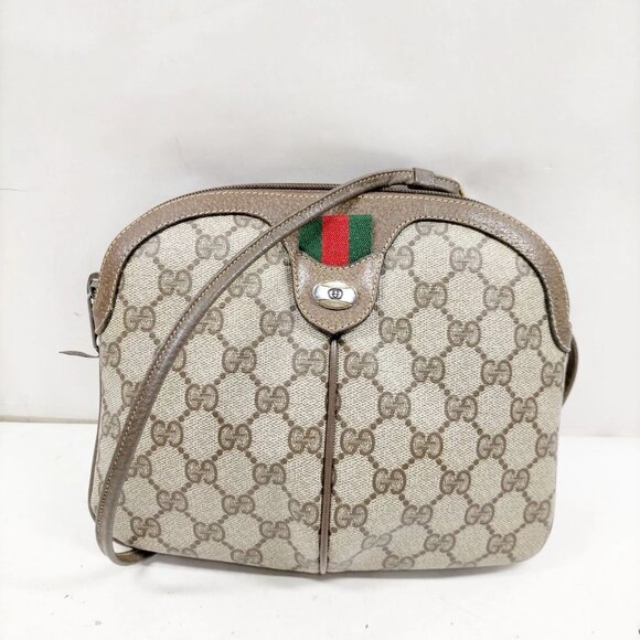 Vintage Gucci Shoulder Bag Sherry Line Brown PVC mon-318-090925 - Picture 1 of 16